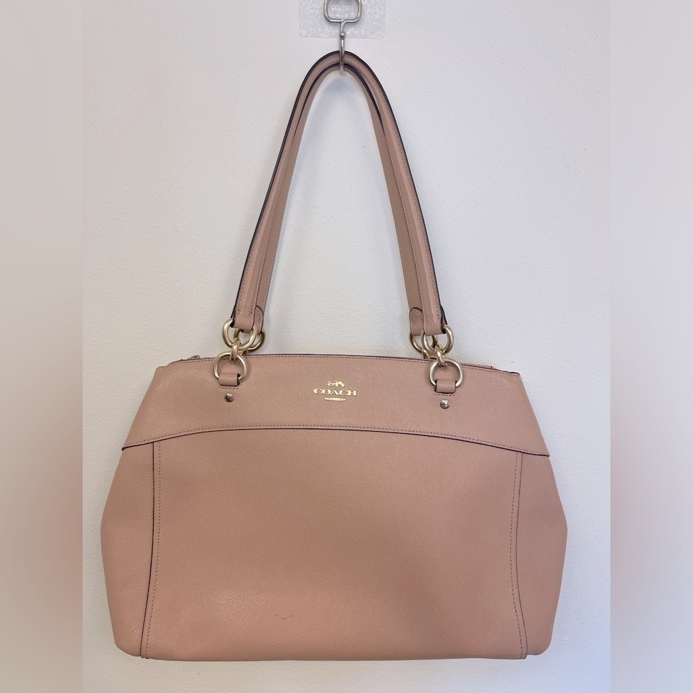Coach Crossgrain Large Leather Brooke Carryall Bag Nude Pink